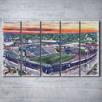 Marshall Thundering Herd, Joan C Edwards Painting Stadium Watercolor, Sport Art, Extra Large Canvas Print Wall Art