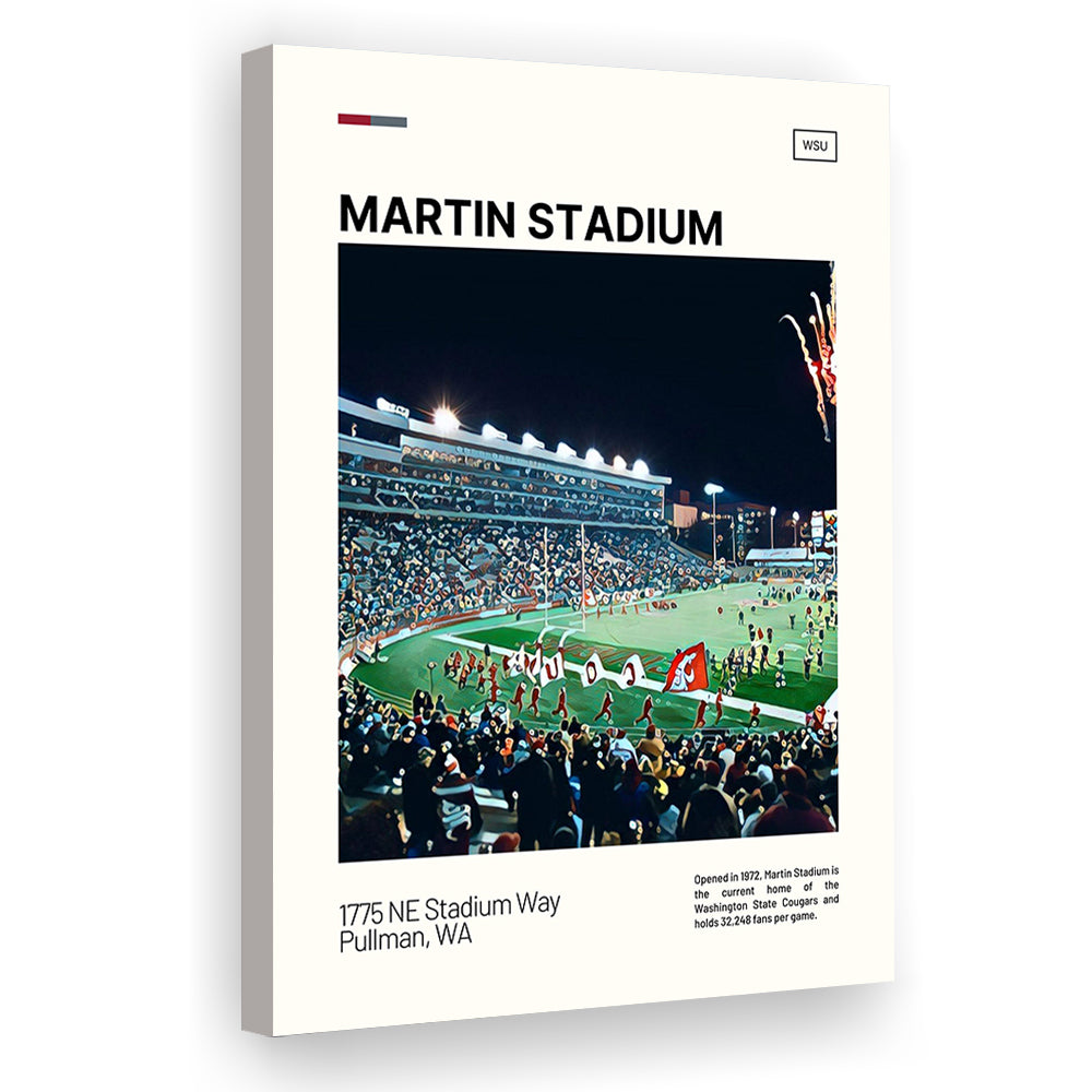 Martin Stadium Print, Washington State Cougars Stadium Canvas Art, Fan Gifts, Sport Art, Canvas Print Wall Art