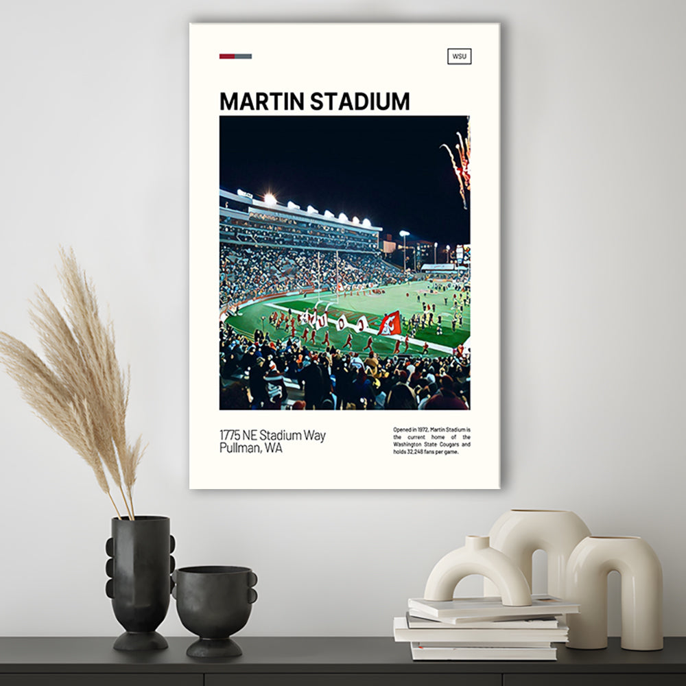 Martin Stadium Print, Washington State Cougars Stadium Canvas Art, Fan Gifts, Sport Art, Canvas Print Wall Art