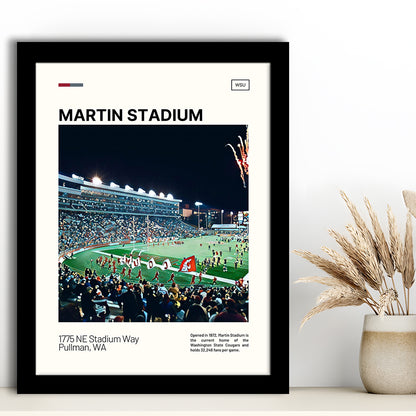 Martin Stadium Print, Washington State Cougars Stadium Art, Gifts for him, Sport Art, Framed Art Print Wall Decor