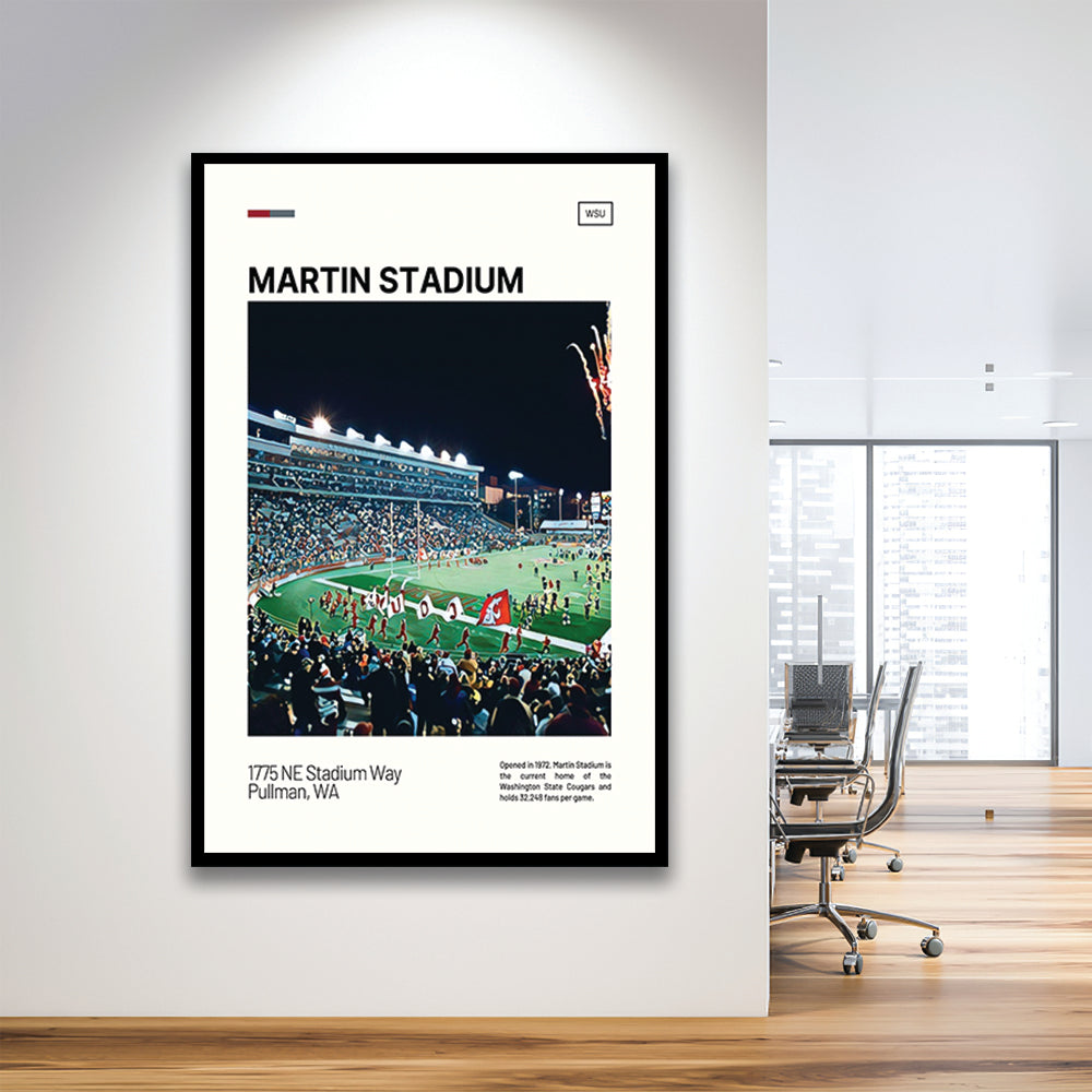 Martin Stadium Print, Washington State Cougars Stadium Art, Gifts for him, Sport Art, Framed Art Print Wall Decor