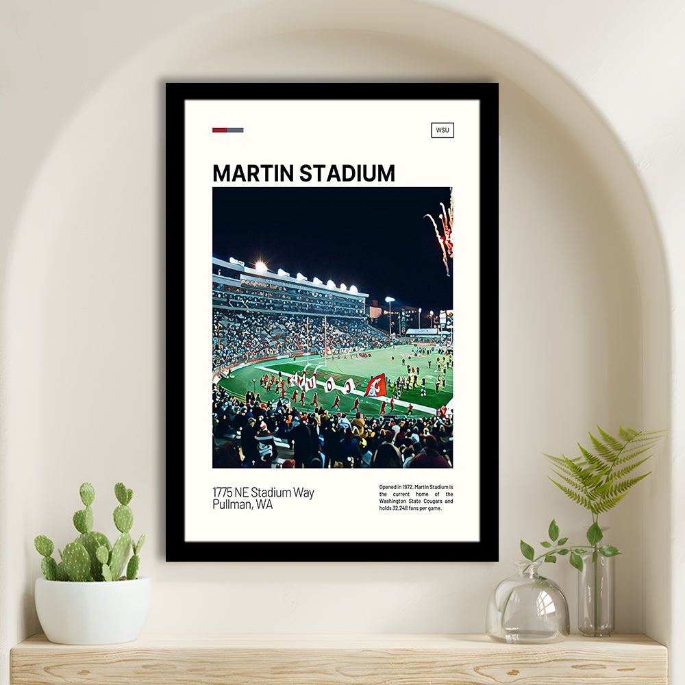 Martin Stadium Print, Washington State Cougars Stadium Art, Gifts for him, Sport Art, Framed Art Print Wall Decor