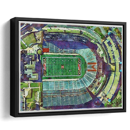 Maryland Painting Stadium Watercolor, College Park Maryland Watercolor, Sport Gift Art, Framed Canvas Print Wall Art