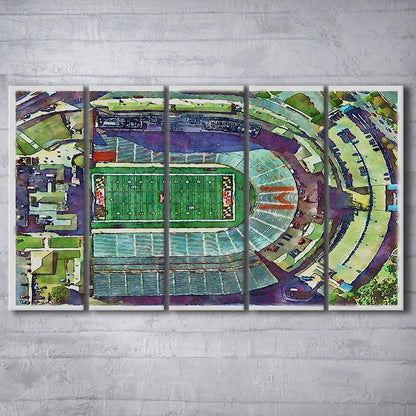 Maryland Painting Stadium Watercolor, College Park Maryland Watercolor, Sport Art, Extra Large Canvas Print Wall Art