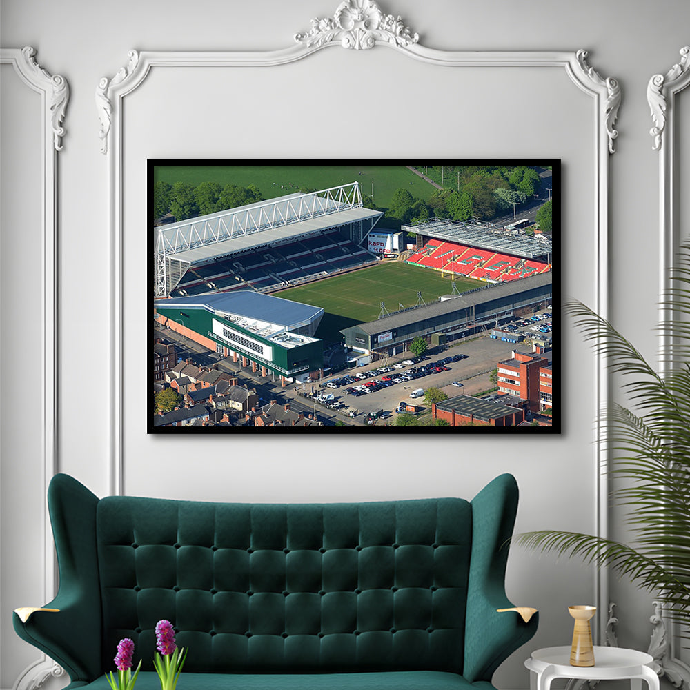 Mattioli Woods Welford Road Stadium, Stadium Canvas, Sport Art, Gift for him, Framed Art Print Wall Decor, Picture Framed