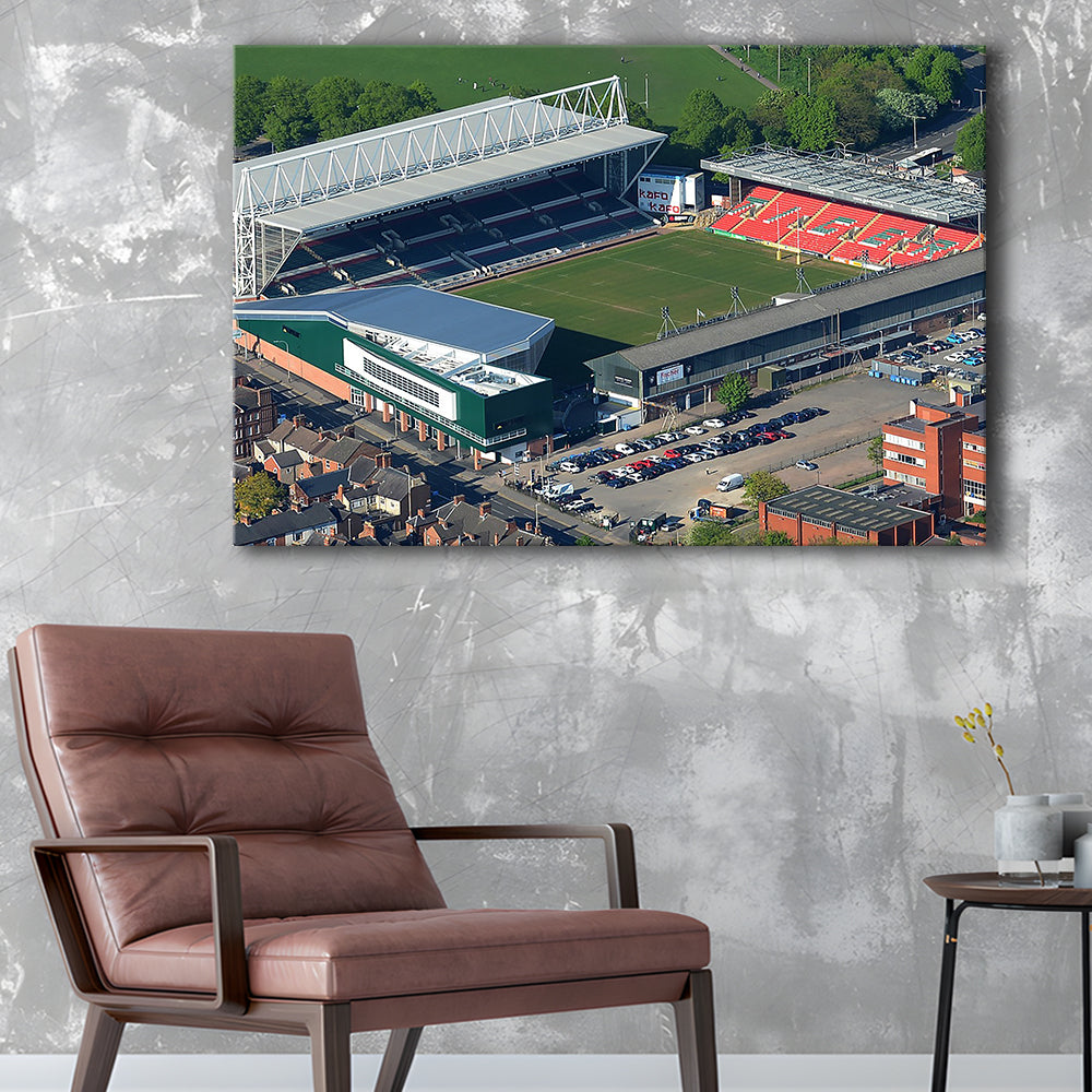 Mattioli Woods Welford Road Stadium, Stadium Canvas, Sport Art, Gift for him, Man Cave Decor, Art Print, Canvas Print Wall Art