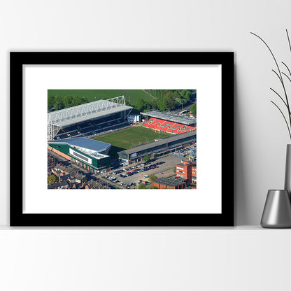 Mattioli Woods Welford Road Stadium, Stadium Canvas, Sport Art, Gift for him, White Border Framed Art Print Wall Decor