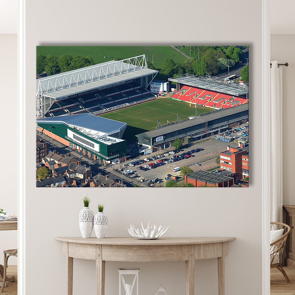 Mattioli Woods Welford Road Stadium, Stadium Canvas, Sport Art, Gift for him, Man Cave Decor, Art Print, Canvas Print Wall Art
