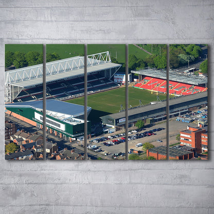Mattioli Woods Welford Road Stadium, Stadium Canvas, Sport Art, 5 Panel B, Extra Large Canvas, Canvas Print Wall Art
