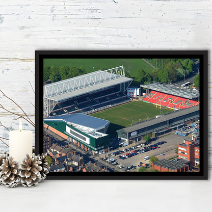 Mattioli Woods Welford Road Stadium, Stadium Canvas, Sport Art, Framed Canvas Print Wall Art, Floating Frame
