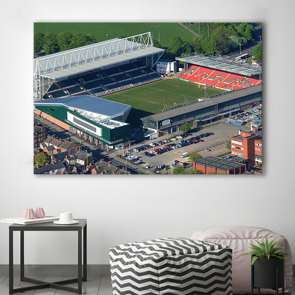 Mattioli Woods Welford Road Stadium, Stadium Canvas, Sport Art, Gift for him, Man Cave Decor, Art Print, Canvas Print Wall Art
