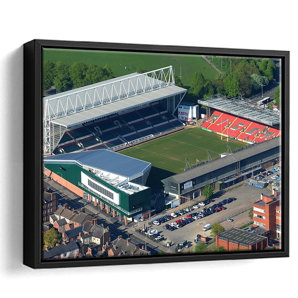 Mattioli Woods Welford Road Stadium, Stadium Canvas, Sport Art, Framed Canvas Print Wall Art, Floating Frame