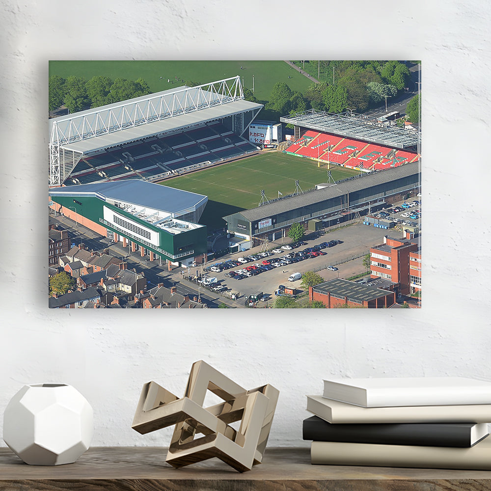 Mattioli Woods Welford Road Stadium, Stadium Canvas, Sport Art, Gift for him, Man Cave Decor, Art Print, Canvas Print Wall Art
