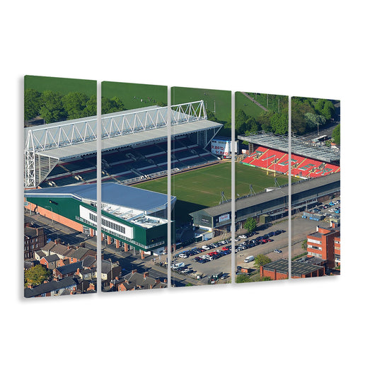 Mattioli Woods Welford Road Stadium, Stadium Canvas, Sport Art, 5 Panel B, Extra Large Canvas, Canvas Print Wall Art