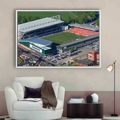 Mattioli Woods Welford Road Stadium, Stadium Canvas, Sport Art, Framed Canvas Print Wall Art, Floating Frame
