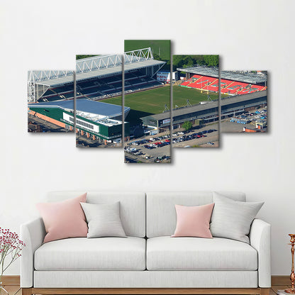 Mattioli Woods Welford Road Stadium, Stadium Canvas, Sport Art, Gift for him, 5 Panel, Large Canvas, Canvas Print Wall Art