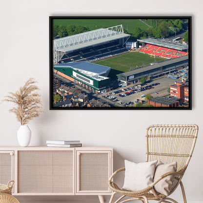 Mattioli Woods Welford Road Stadium, Stadium Canvas, Sport Art, Framed Canvas Print Wall Art, Floating Frame
