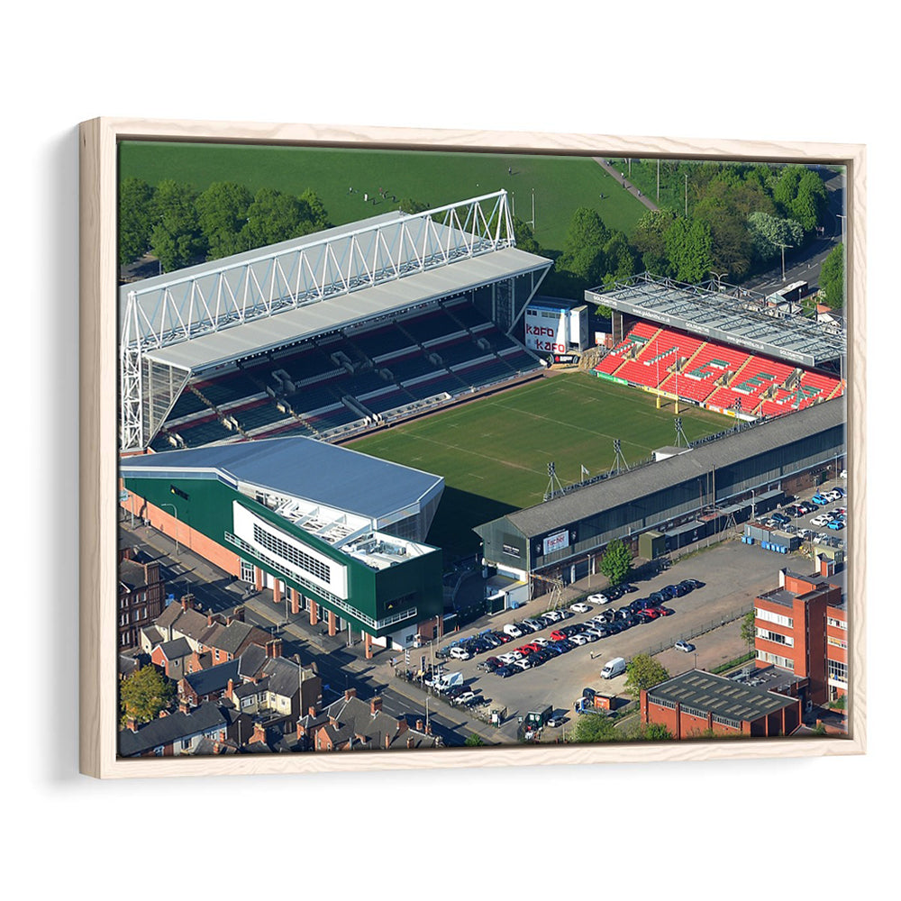 Mattioli Woods Welford Road Stadium, Stadium Canvas, Sport Art, Framed Canvas Print Wall Art, Floating Frame