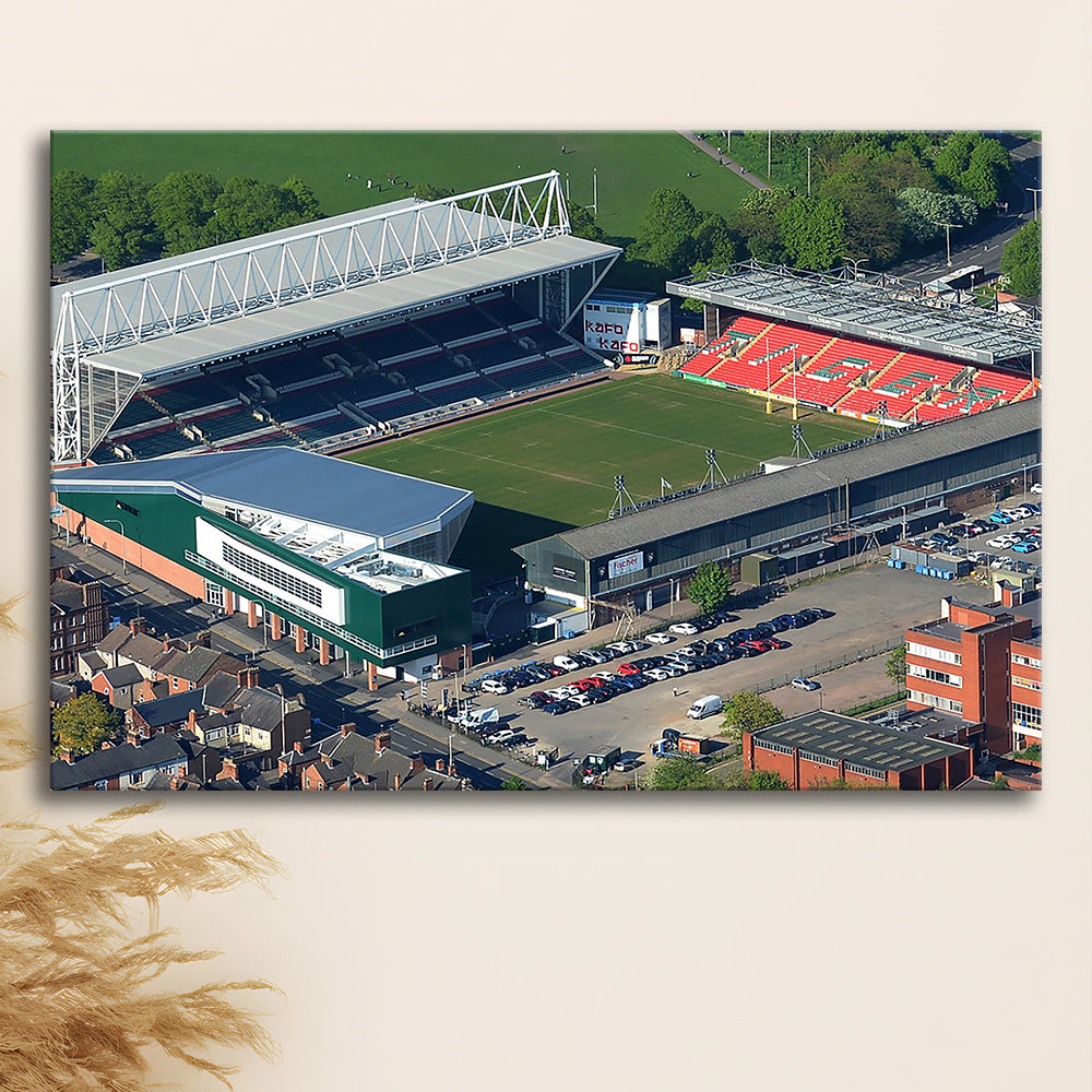 Mattioli Woods Welford Road Stadium, Stadium Canvas, Sport Art, Gift for him, Man Cave Decor, Art Print, Canvas Print Wall Art