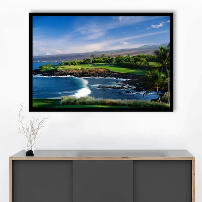 Mauna Kea Golf Course Hole 03, Hawaii, Framed Art Print Wall Decor, Picture Framed