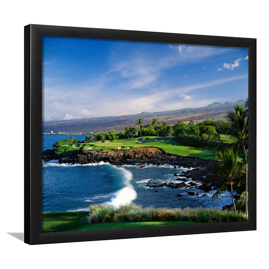 Mauna Kea Golf Course Hole 03, Hawaii, Framed Art Print Wall Decor, Picture Framed