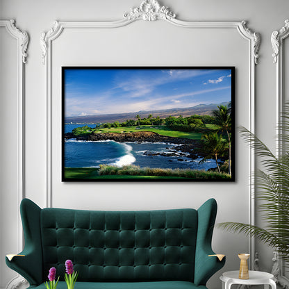 Mauna Kea Golf Course Hole 03, Hawaii, Framed Art Print Wall Decor, Picture Framed