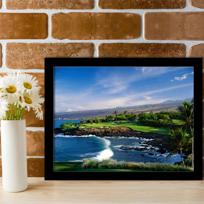 Mauna Kea Golf Course Hole 03, Hawaii, Framed Art Print Wall Decor, Picture Framed