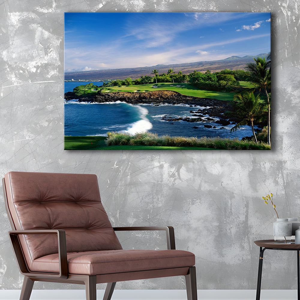 Mauna Kea Golf Course Hole 03, Hawaii, Golf Art Print,Gifts Golf Lover