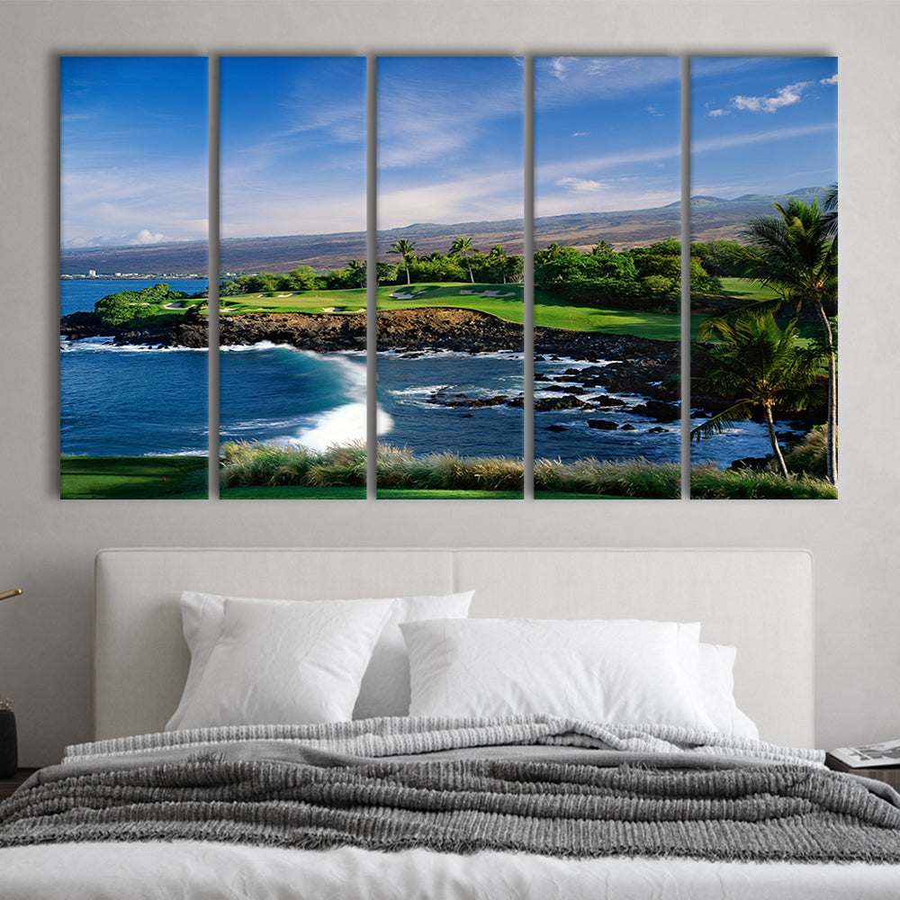 Mauna Kea Golf Course Hole 03, Hawaii, Golf Art Print, Extra Large Canvas Print Wall Art