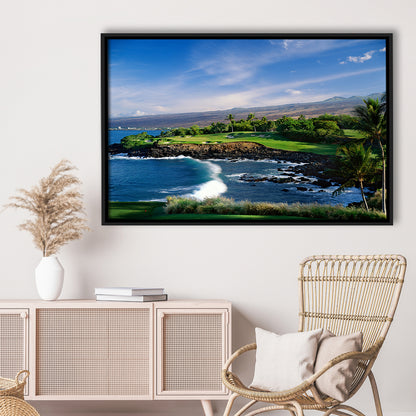 Mauna Kea Golf Course Hole 03, Hawaii, Floating Framed Canvas Print Wall Art