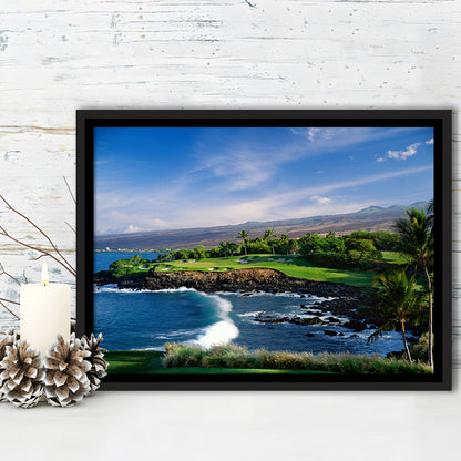 Mauna Kea Golf Course Hole 03, Hawaii, Floating Framed Canvas Print Wall Art