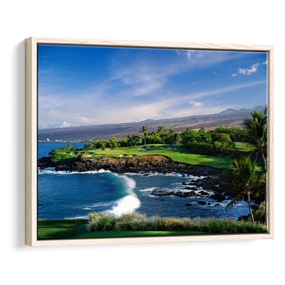 Mauna Kea Golf Course Hole 03, Hawaii, Floating Framed Canvas Print Wall Art