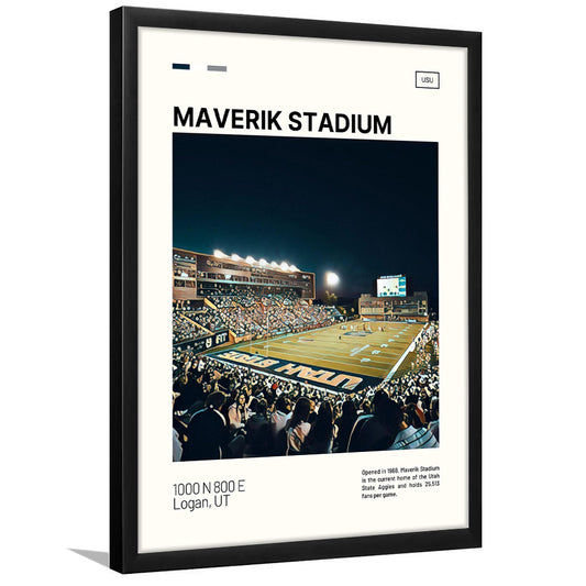 Maverik Stadium Print, Utah State Aggies Stadium Art, Gifts for him, Sport Art, Framed Art Print Wall Decor