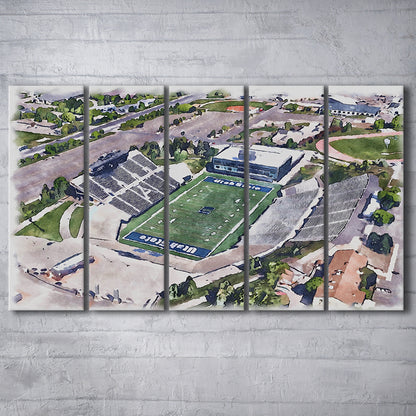 Maverik Painting Stadium Watercolor, Logan Utah Watercolor, Sport Art, Extra Large Canvas Print Wall Art