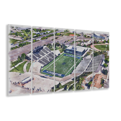Maverik Painting Stadium Watercolor, Logan Utah Watercolor, Sport Art, Extra Large Canvas Print Wall Art