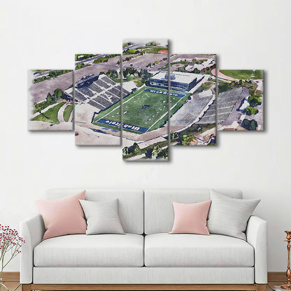 Maverik Painting Stadium Watercolor, Logan Utah Watercolor, Sport Art, Mixed 5 Panel, Canvas Print Wall Art