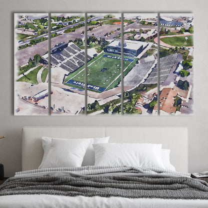 Maverik Painting Stadium Watercolor, Logan Utah Watercolor, Sport Art, Extra Large Canvas Print Wall Art