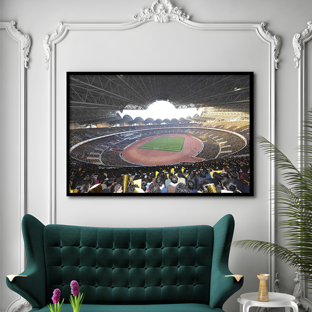 May Stadium North Korea, Stadium Canvas, Sport Art, Gift for him, Framed Art Print Wall Decor, Picture Framed