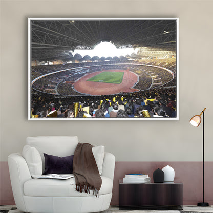 May Stadium North Korea, Stadium Canvas, Sport Art, Framed Canvas Print Wall Art, Floating Frame