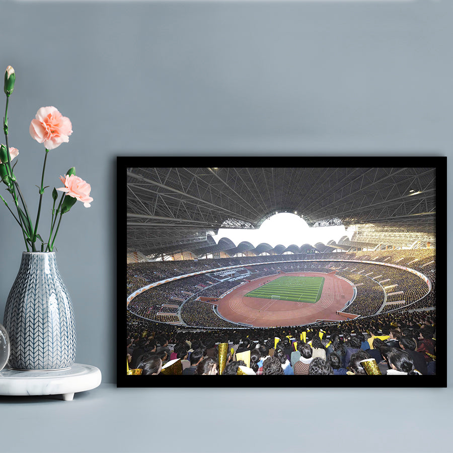 May Stadium North Korea, Stadium Canvas, Sport Art, Gift for him, Framed Art Print Wall Decor, Picture Framed