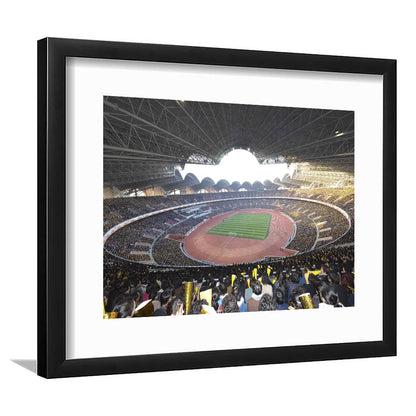 May Stadium North Korea, Stadium Canvas, Sport Art, Gift for him, White Border Framed Art Print Wall Decor