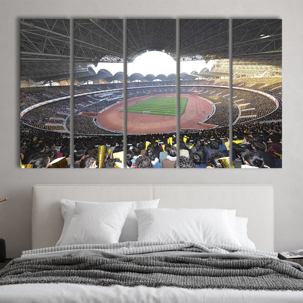 May Stadium North Korea, Stadium Canvas, Sport Art, 5 Panel B, Extra Large Canvas, Canvas Print Wall Art