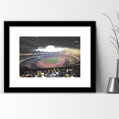 May Stadium North Korea, Stadium Canvas, Sport Art, Gift for him, White Border Framed Art Print Wall Decor