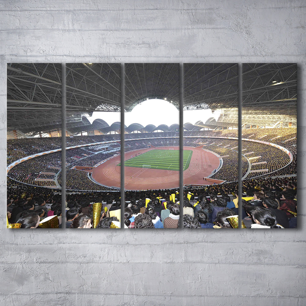 May Stadium North Korea, Stadium Canvas, Sport Art, 5 Panel B, Extra Large Canvas, Canvas Print Wall Art
