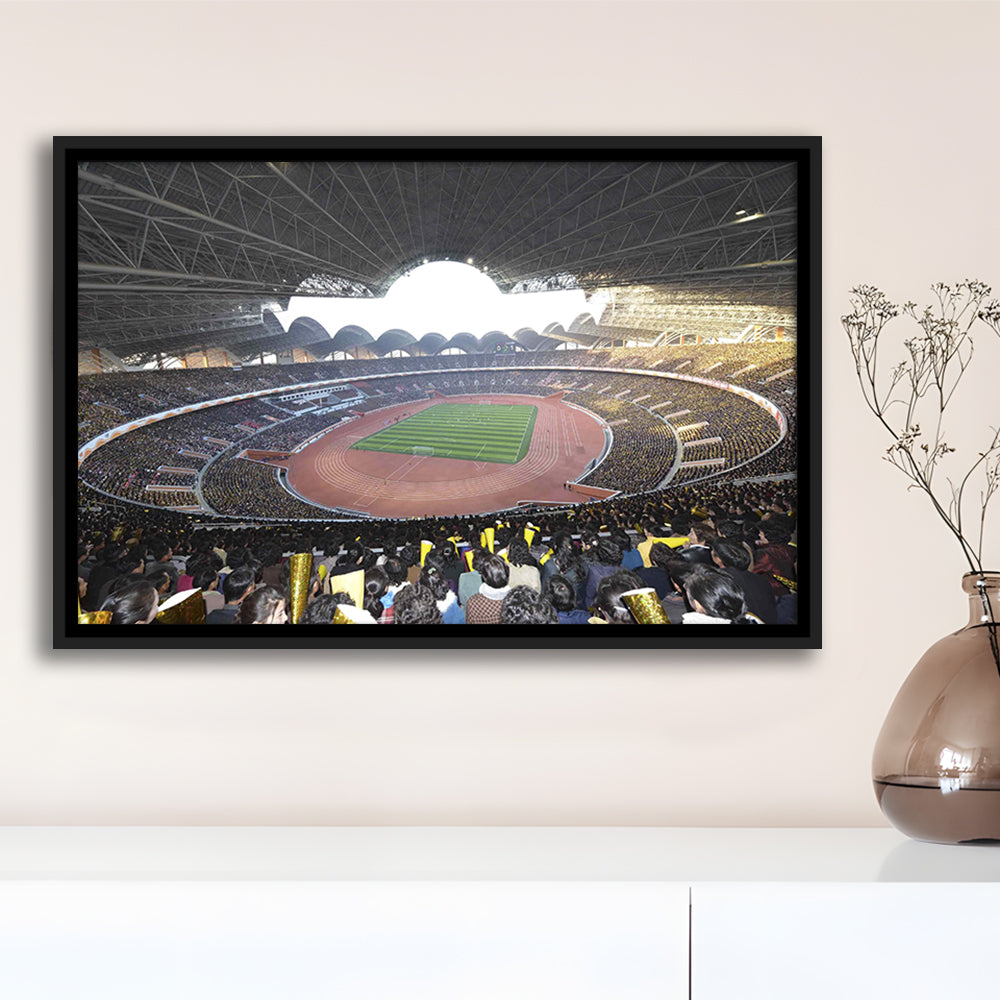 May Stadium North Korea, Stadium Canvas, Sport Art, Framed Canvas Print Wall Art, Floating Frame