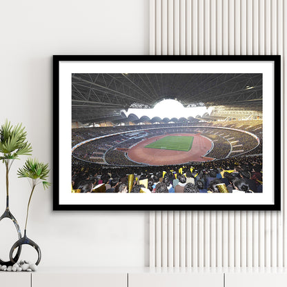 May Stadium North Korea, Stadium Canvas, Sport Art, Gift for him, White Border Framed Art Print Wall Decor