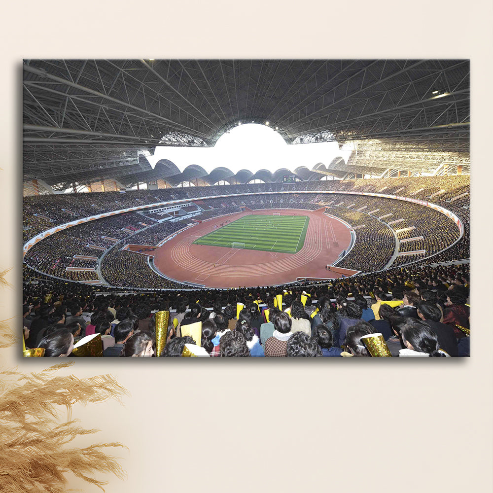 May Stadium North Korea, Stadium Canvas, Sport Art, Gift for him, Man Cave Decor, Art Print, Canvas Print Wall Art