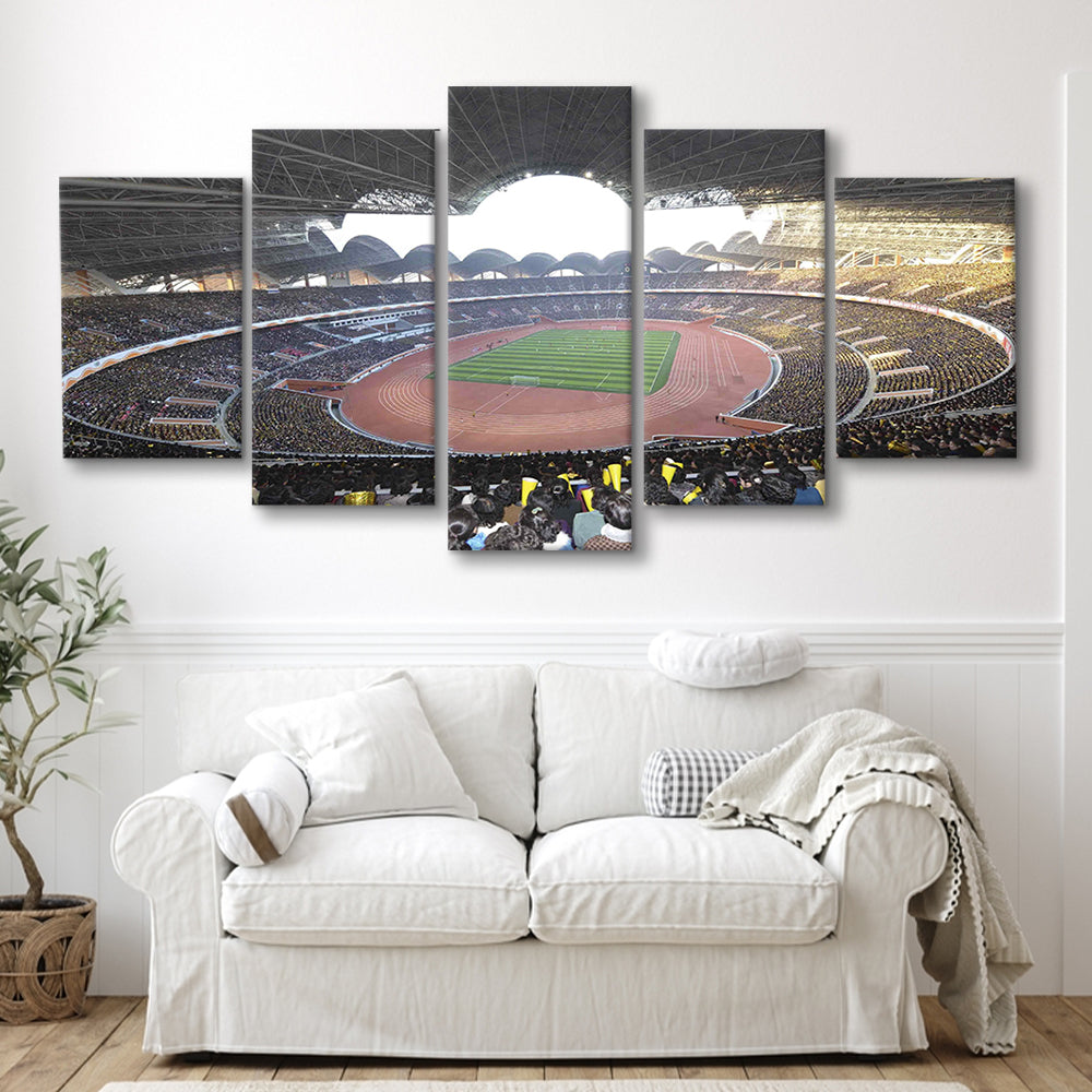 May Stadium North Korea, Stadium Canvas, Sport Art, Gift for him, 5 Panel, Large Canvas, Canvas Print Wall Art