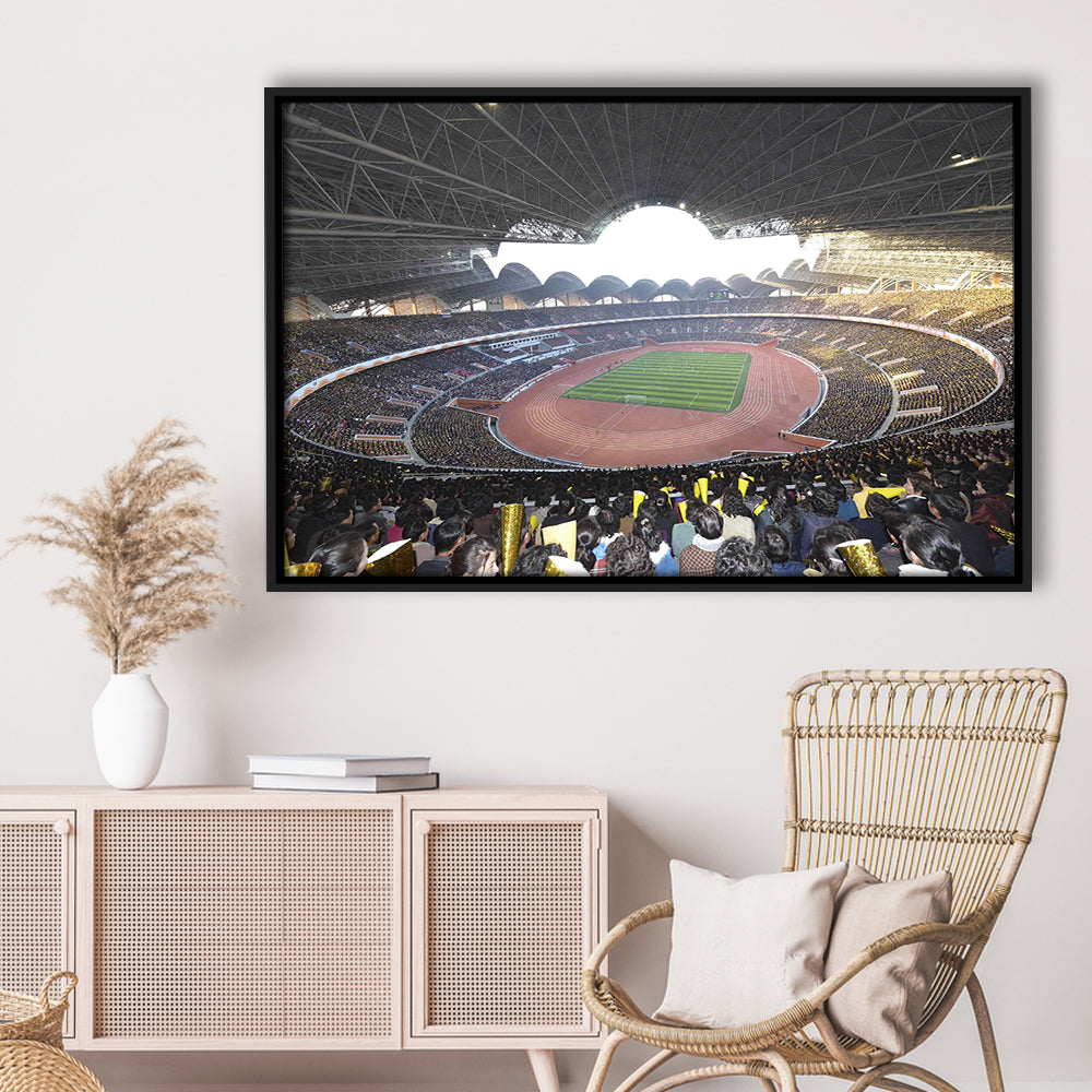May Stadium North Korea, Stadium Canvas, Sport Art, Framed Canvas Print Wall Art, Floating Frame