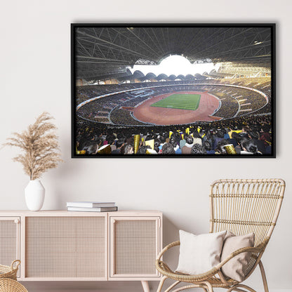 May Stadium North Korea, Stadium Canvas, Sport Art, Framed Canvas Print Wall Art, Floating Frame